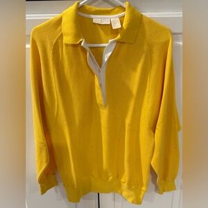 Vintage Vibrant Yellow Rugby  Women's Sweater